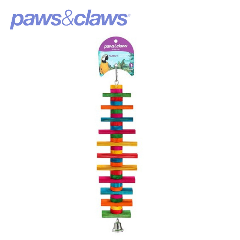 Parrot Wood Spinning Toy Large W/ Bell 39x10cm