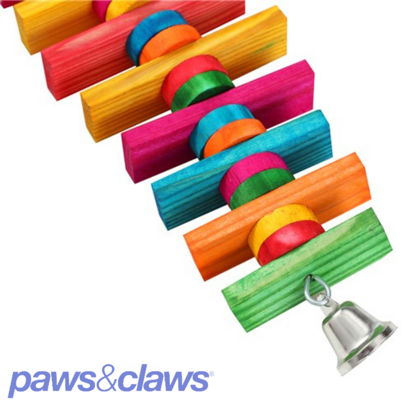 Parrot Wood Spinning Toy Large W/ Bell 39x10cm
