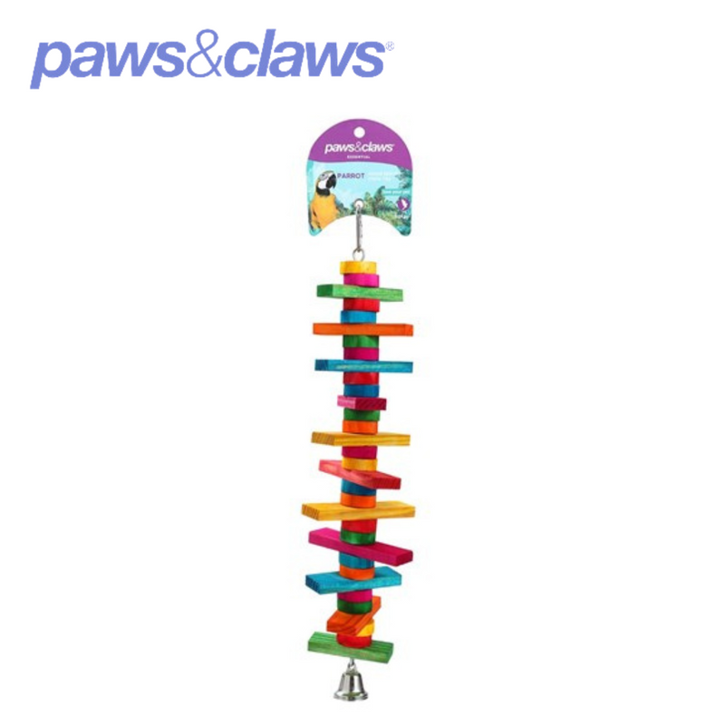 Parrot Wood Spinning Toy Large W/ Bell 39x10cm