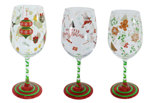 Wine Glass Printed Designs Asstd
