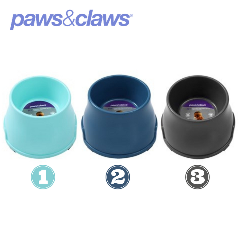 Pet Essentials Elevated Bowl Medium 3 Asstd Cols 19x12cm 600ml