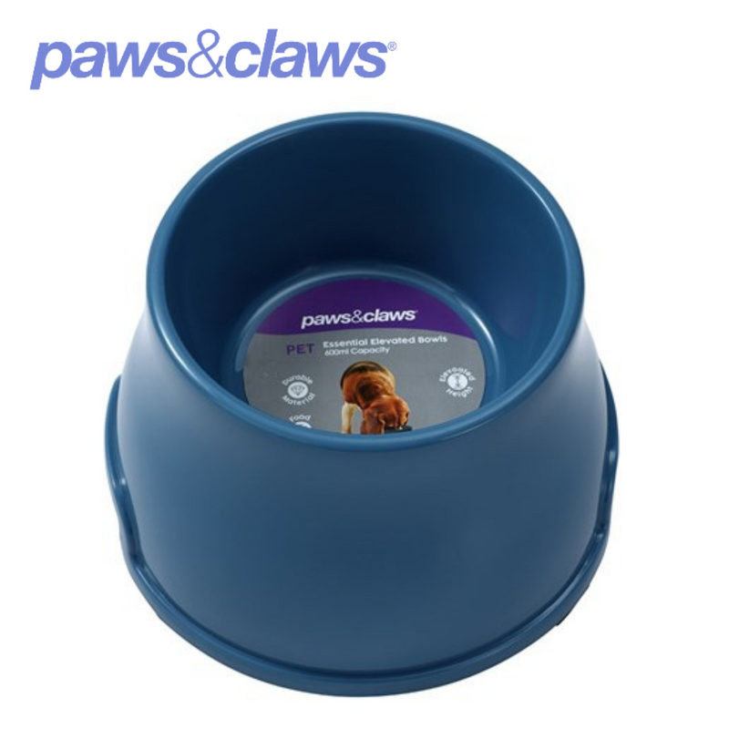 Pet Essentials Elevated Bowl Medium 3 Asstd Cols 19x12cm 600ml