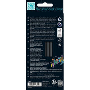 Back of a packaging for Mina SuperSoft pencils with text and branding.