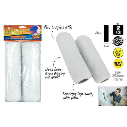 Paint roller refills 23cm two pack