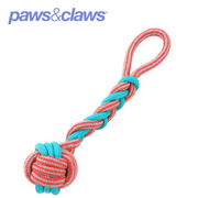 Stretch And Fetch TPR + Braided Rope Knot Ball Tugger 42x7x7cm