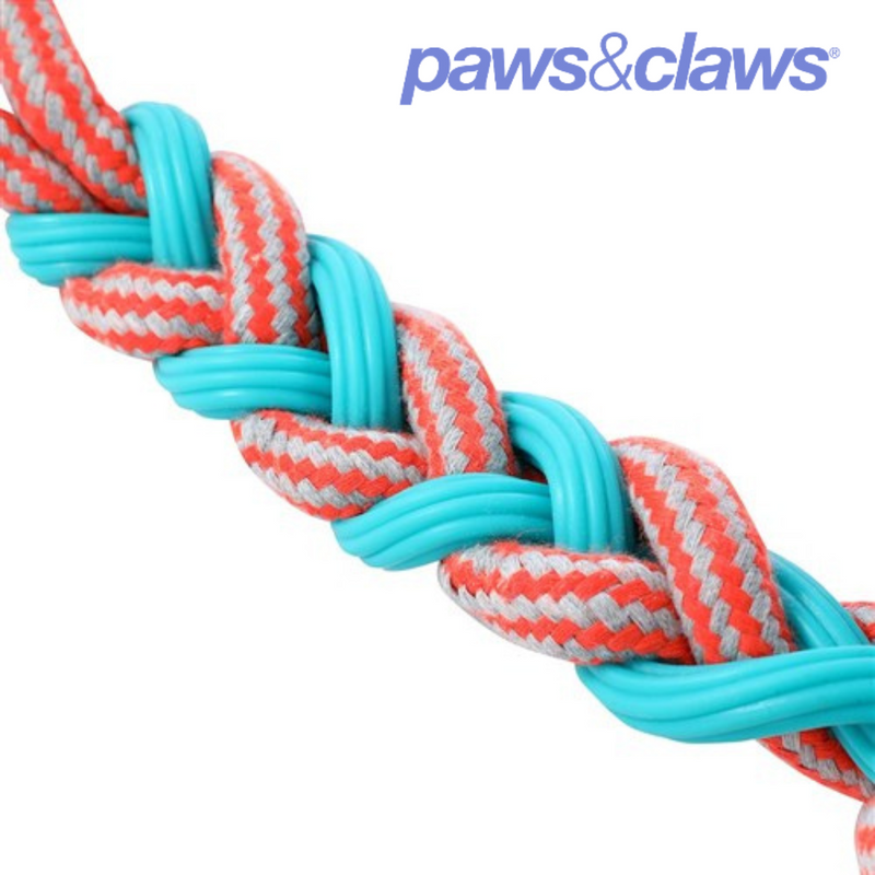 Stretch And Fetch TPR + Braided Rope Knot Ball Tugger 42x7x7cm