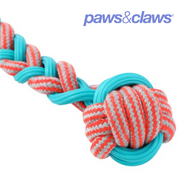 Stretch And Fetch TPR + Braided Rope Knot Ball Tugger 42x7x7cm