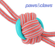 Stretch And Fetch TPR + Braided Rope Knotted Double Tugger 35x8x8cm