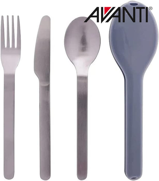 Stainless steel travel cutlery set with case