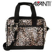 Insulated lunch bag with leopard animal print