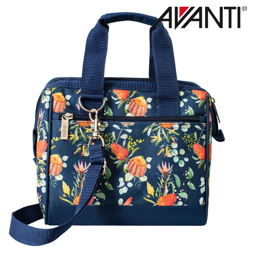 Insulated lunch tote bag with Australian native floral print detail view 2