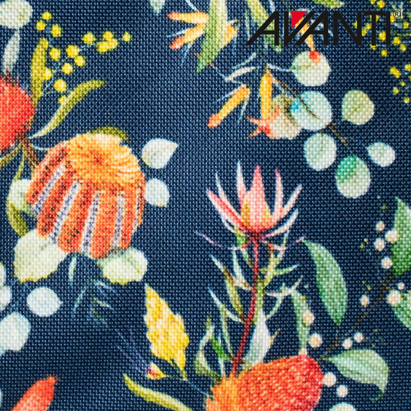 Insulated lunch tote bag with Australian native floral print