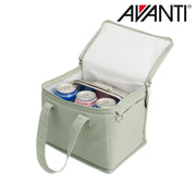 Canvas insulated lunch bag with green agave print detail view 2