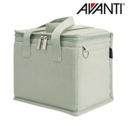 Canvas insulated lunch bag with green agave print