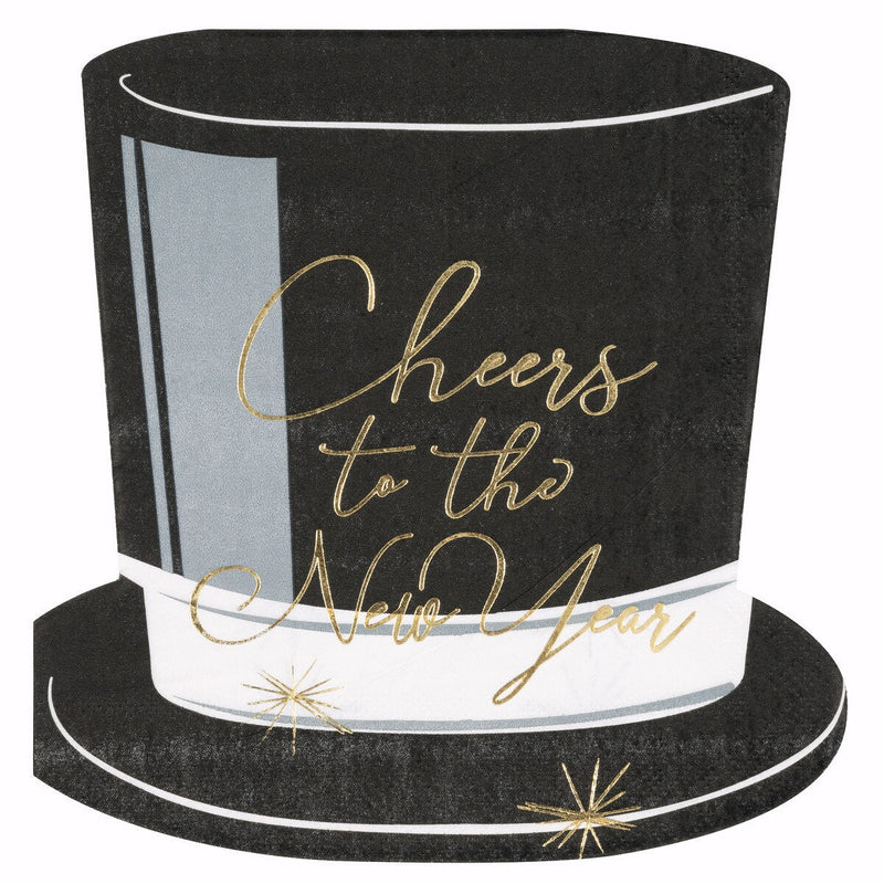 Top hat shaped New Year luncheon napkins