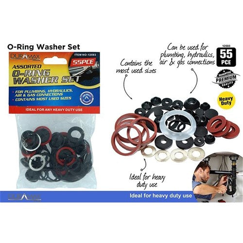 Assorted O-ring washers 55 piece set