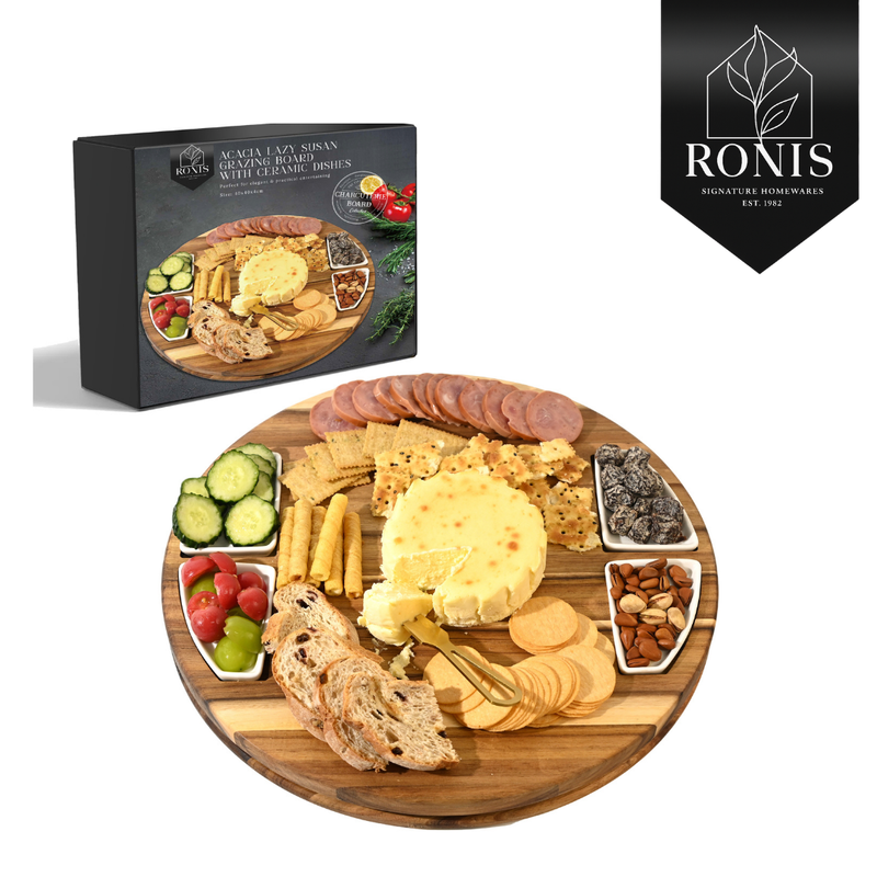 Acacia cheese plate with turnable 40x40x4cm