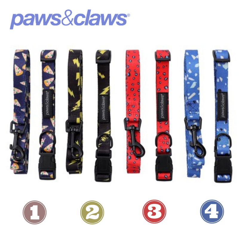 Park Life Collar + Lead Set Sml 4 Asstd Designs 1.5cm