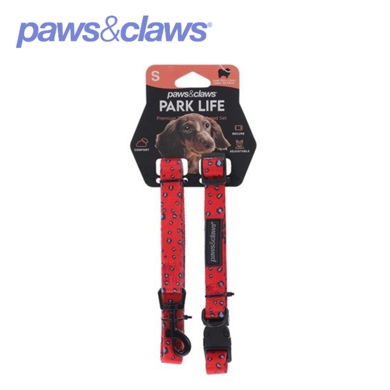 Park Life Collar + Lead Set Sml 4 Asstd Designs 1.5cm