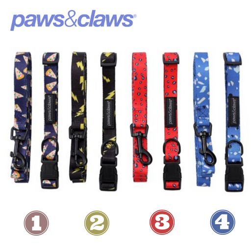 Park Life Collar + Lead Set Sml 4 Asstd Designs 1.5cm