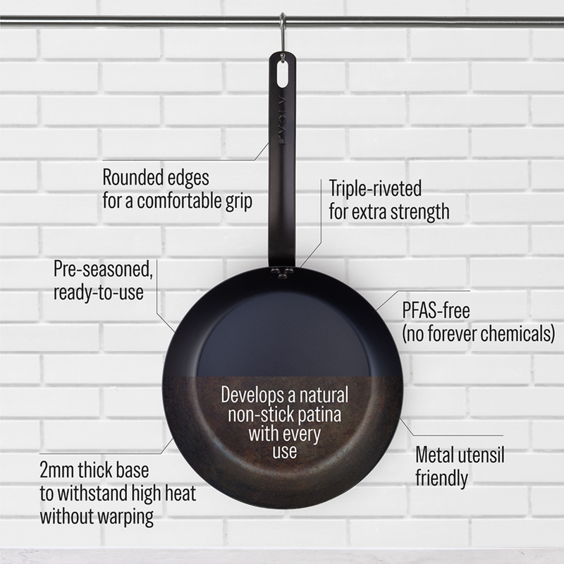 Evolv -Seasoned Carbon Steel Fry Pan 26cm