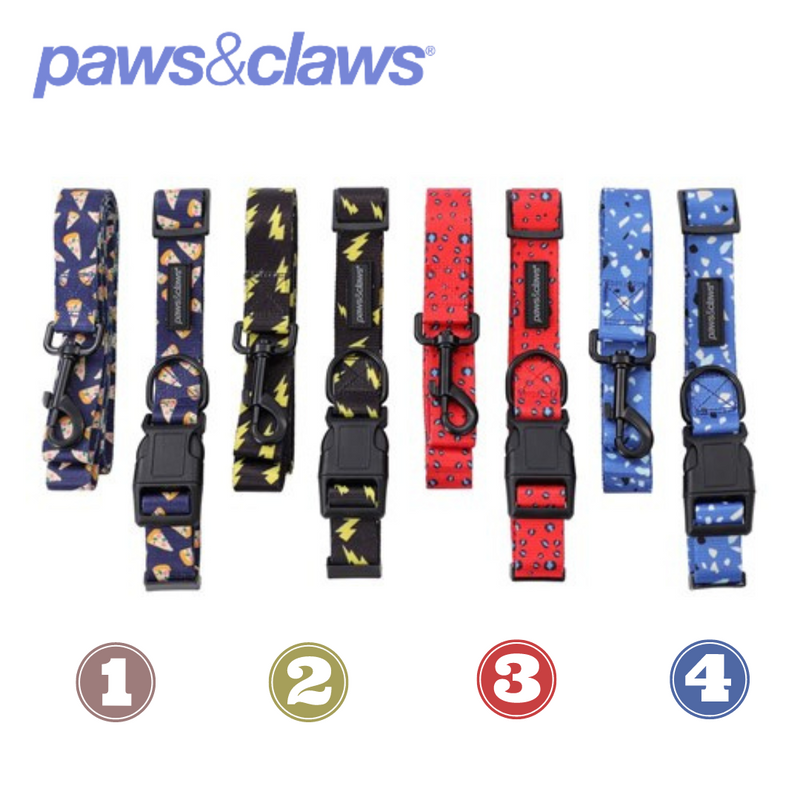 Park Life Collar + Lead Set Lge 4 Asstd Designs 2.5cm