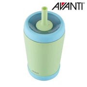 Green and blue insulated kids tumbler with protective bumper detail view 1 – thumbnail