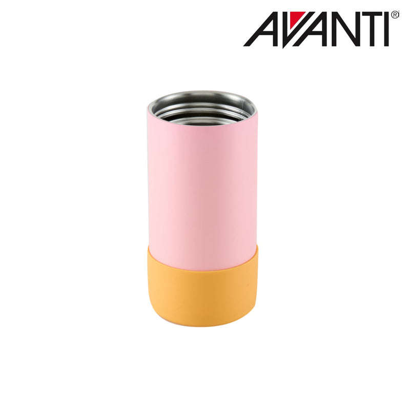 Pink and yellow insulated water bottle for kids 400ml detail view 5