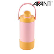Pink and yellow insulated water bottle for kids 400ml