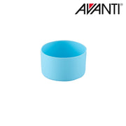 Green and blue insulated water bottle with dual opening lid detail view 8