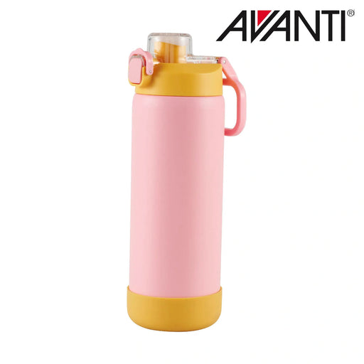 Large pink and yellow insulated water bottle 550ml