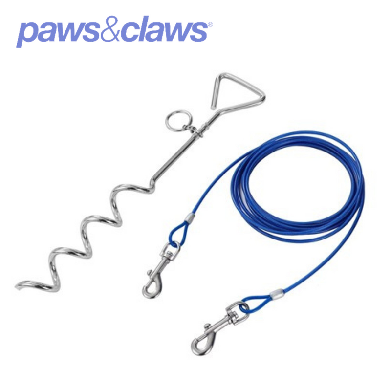 Tie Out Cable With Stake Combo 4m 3 Asstd