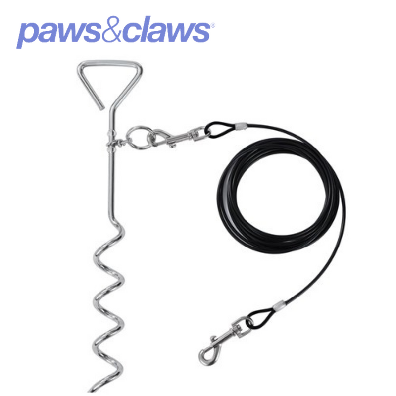 Tie Out Cable With Stake Combo 4m 3 Asstd