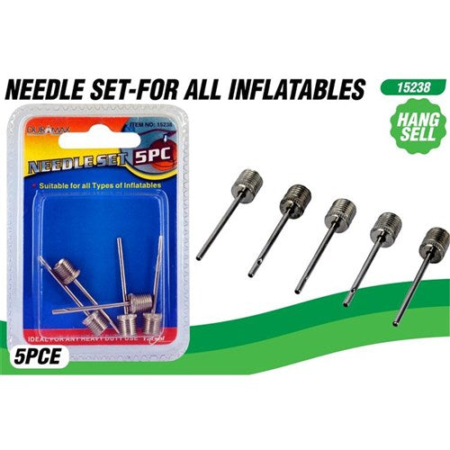 Five inflation needles for compatible inflatables