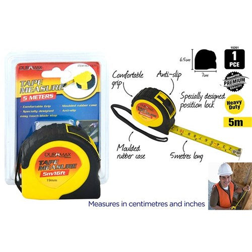 5 metre tape measure with 20mm blade