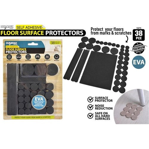 Black self adhesive rubber pads assorted 38 pack