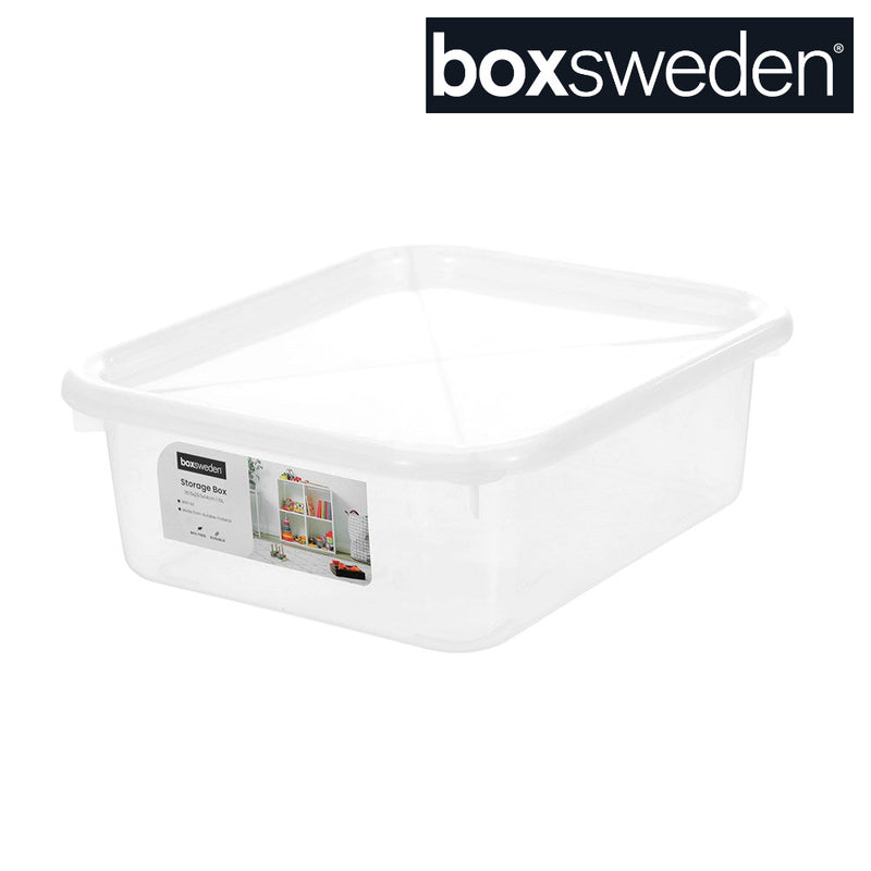 10L clear plastic storage box low profile with lid