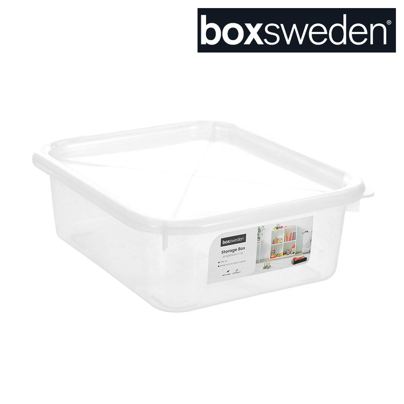 10L low profile clear storage box with lid