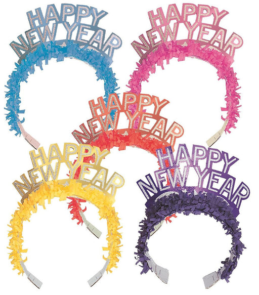 Assorted glitter fringe New Year tiaras