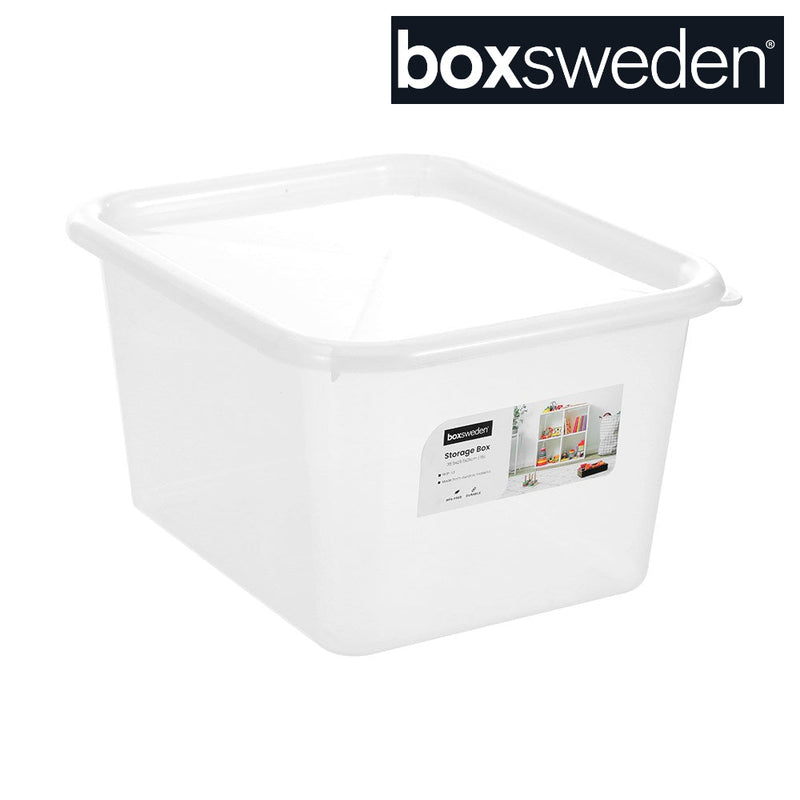 15L clear plastic storage container with lid