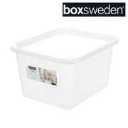 15L clear storage box with lid front view – thumbnail