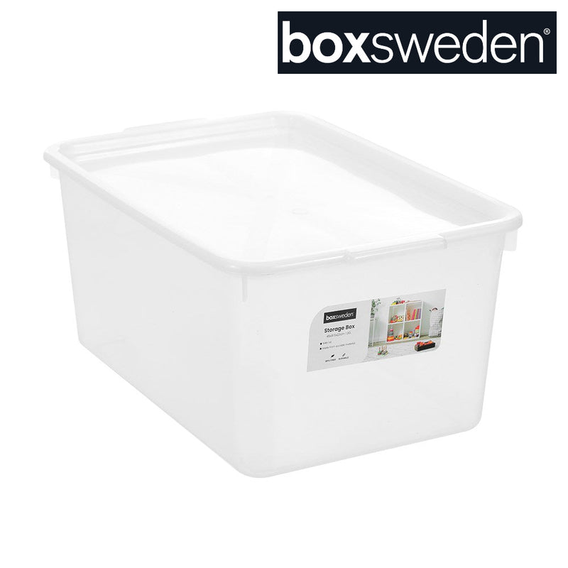 20L clear plastic storage box with lid