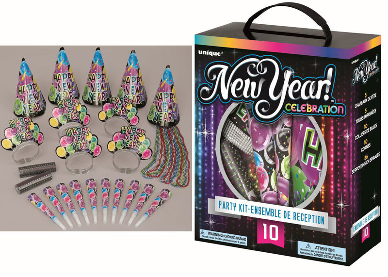 New Year celebrate party kit for 10 guests