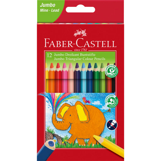 Faber Castel Jumbo Triangular Colour Pencils Assorted Pack of 12