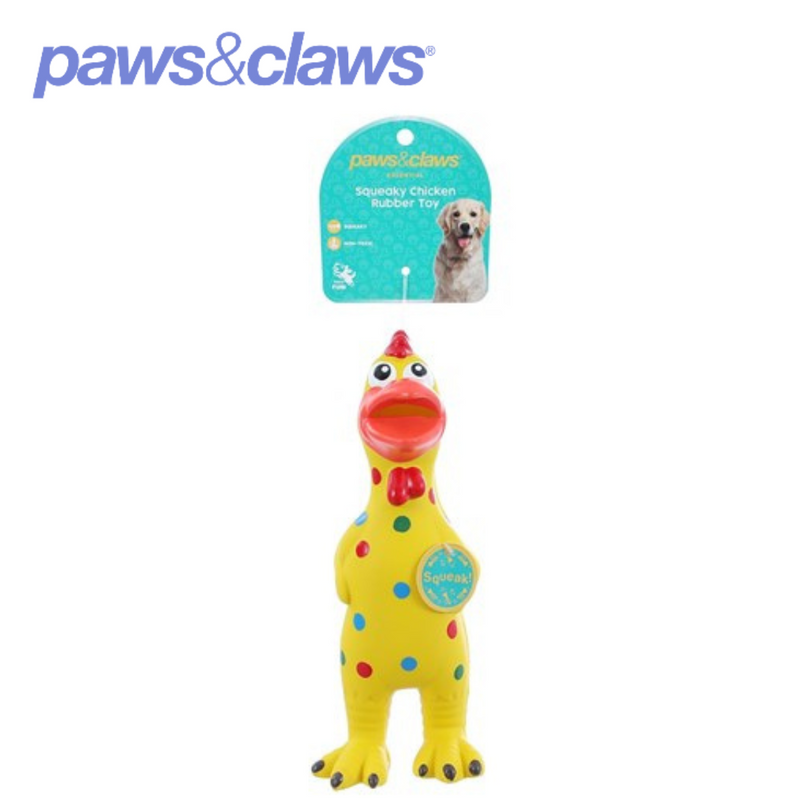 Squeaky Chicken Rubber Latex Pet Toy 2 Asstd 24x10x7cm
