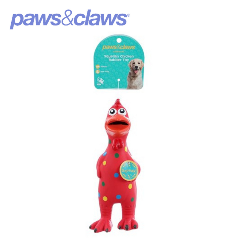 Squeaky Chicken Rubber Latex Pet Toy 2 Asstd 24x10x7cm