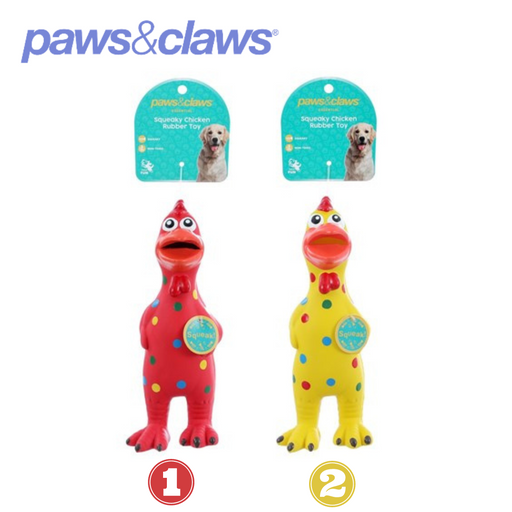 Squeaky Chicken Rubber Latex Pet Toy 2 Asstd 24x10x7cm
