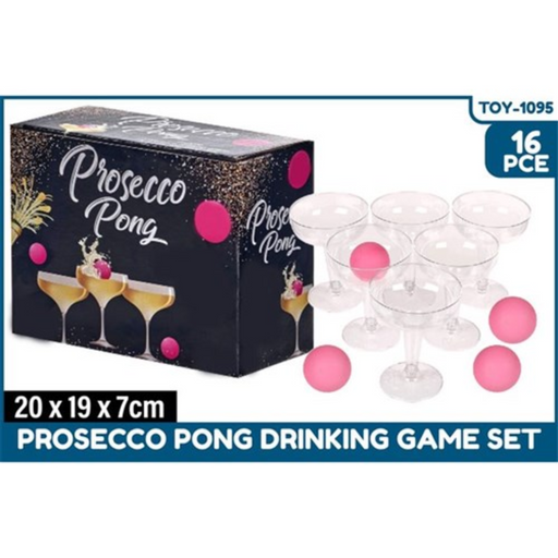16pce Prosecco Pong Drinking Game Set