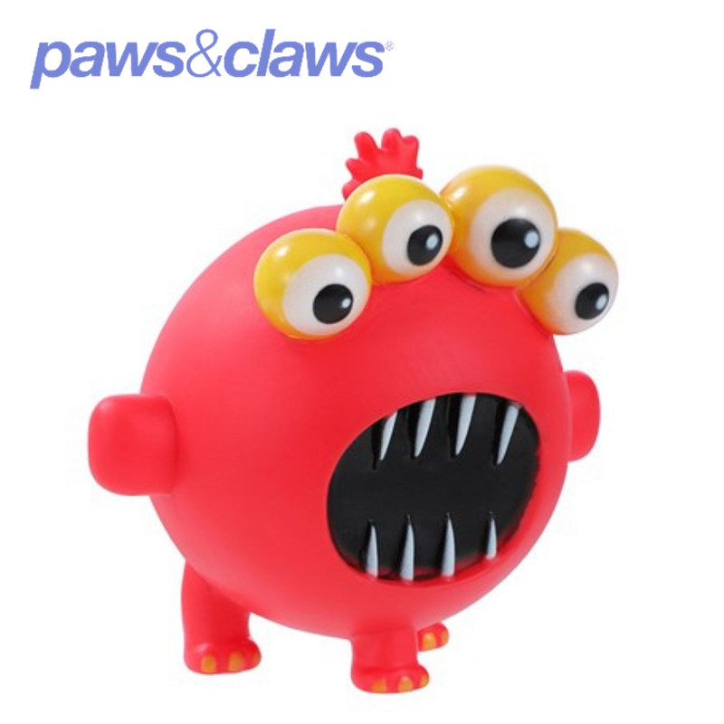 Vinyl Crazy Monster Squeaky Pet Toy 3 Asstd 9.5x8.5cm