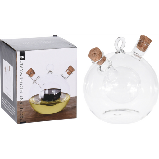ball shaped glass oil and vinegar bottle